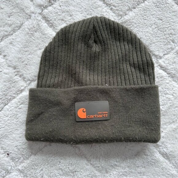 Carhartt | Olive Gray Rib Knit Hat | One Size Fits Most - Picture 2 of 6